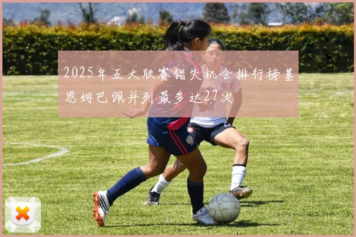 2025年五大联赛错失机会排行榜基恩姆巴佩并列最多达27次